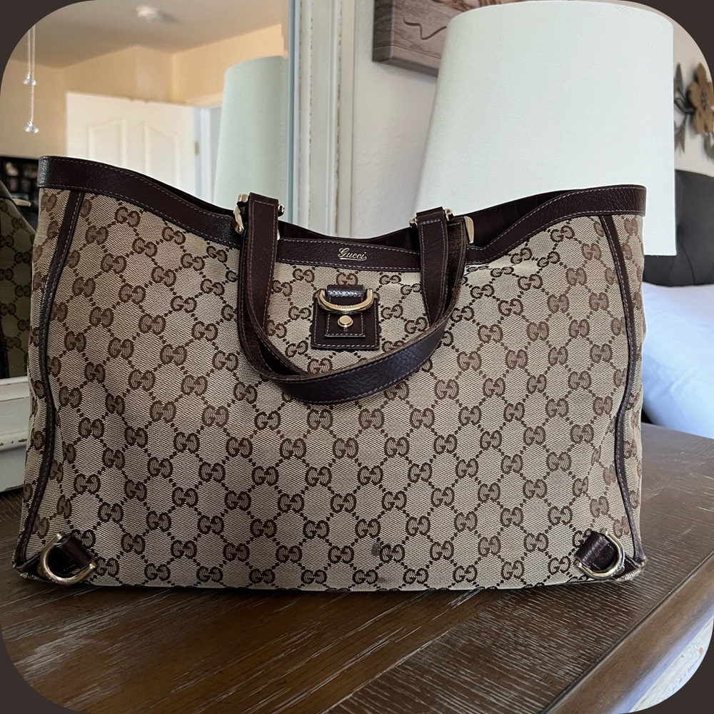 GUCCI FABRIC MONOGRAM TOTE